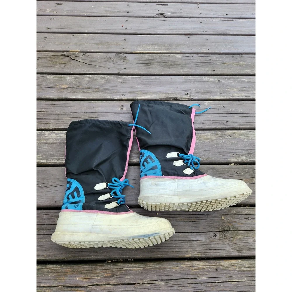 Sorel Kaufman Winter Boots Black Pink Blue Retro Snow‎ Duck Boots Mens 11